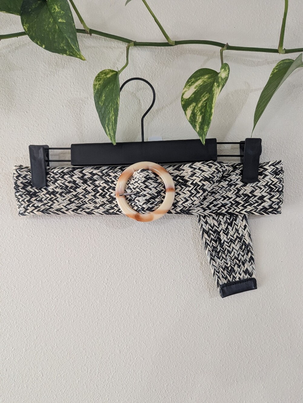 Black & White Knit Belt